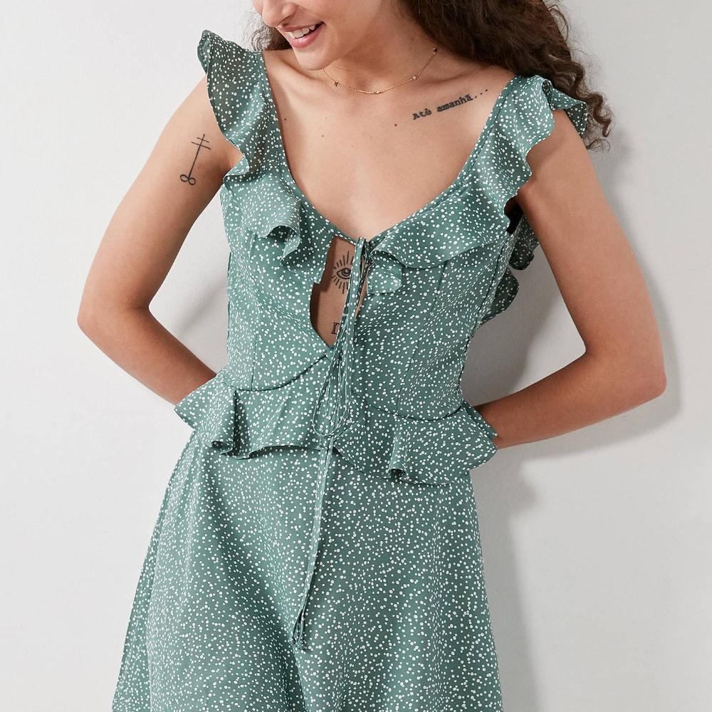 Flynn Skye Mimi Ruffle Mini Dress Polka Dot Print - Picture 4 of 8